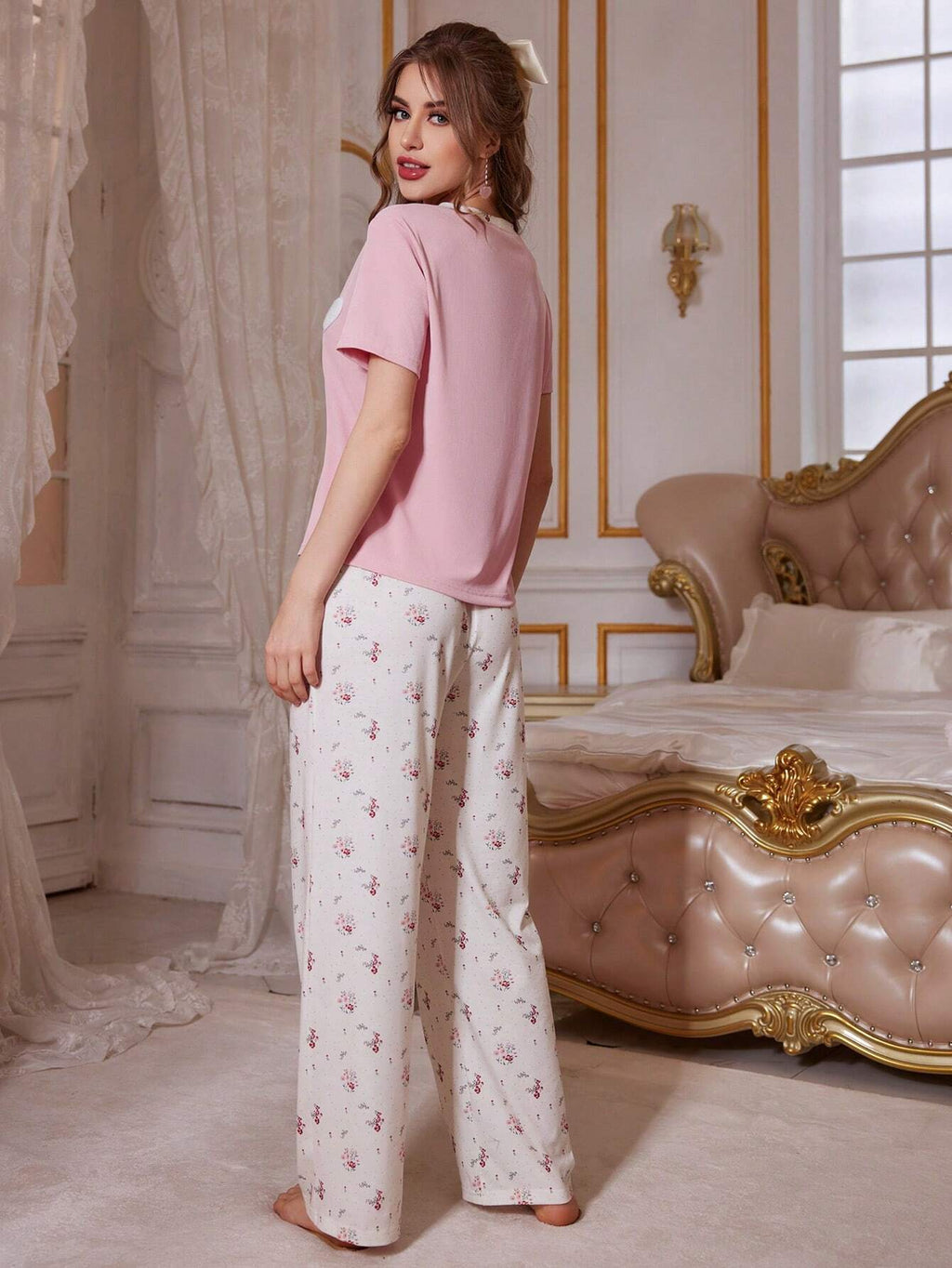 Charming Heart Printed Night Suit