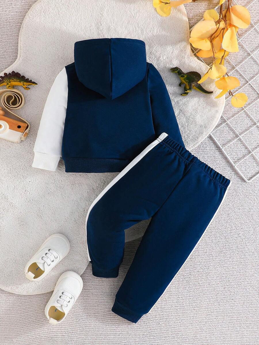 Blue Panel Dinosaur Winter Kids Suit