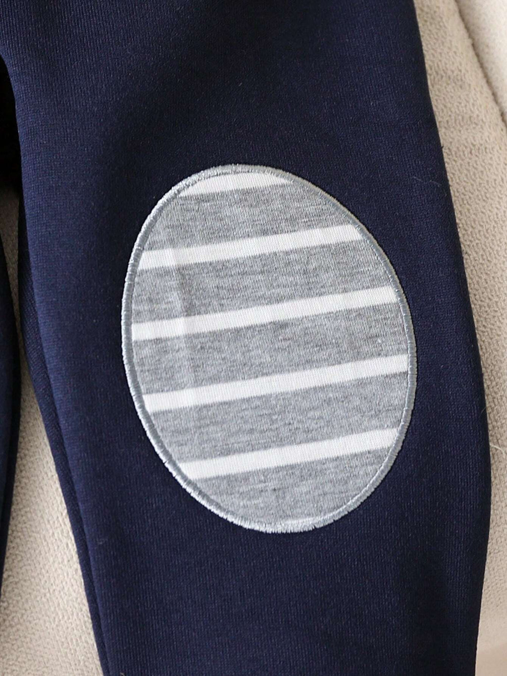 Navy Blue Horse Printed Winter Kid's Suit