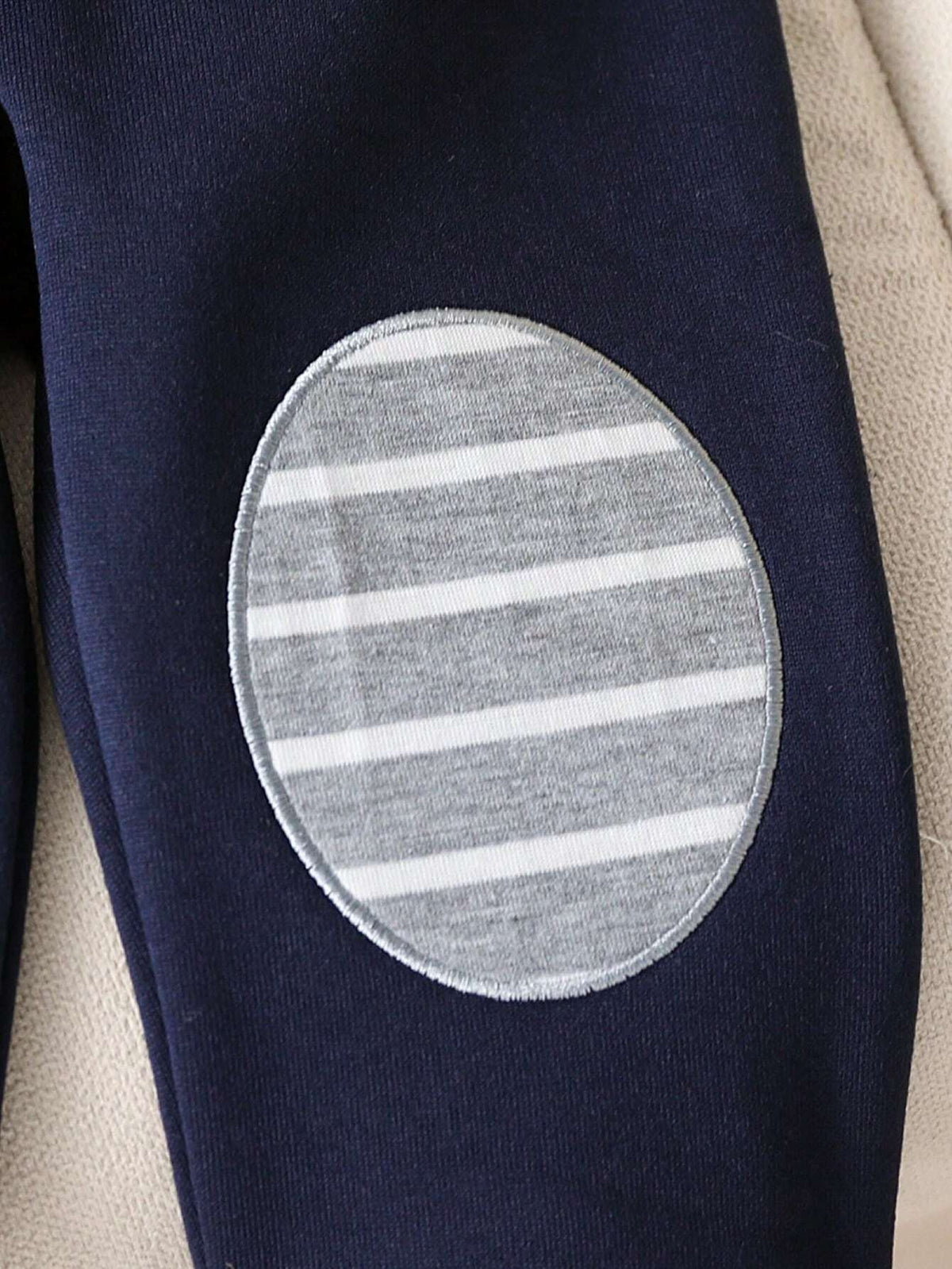 Navy Blue Horse Printed Winter Kid's Suit