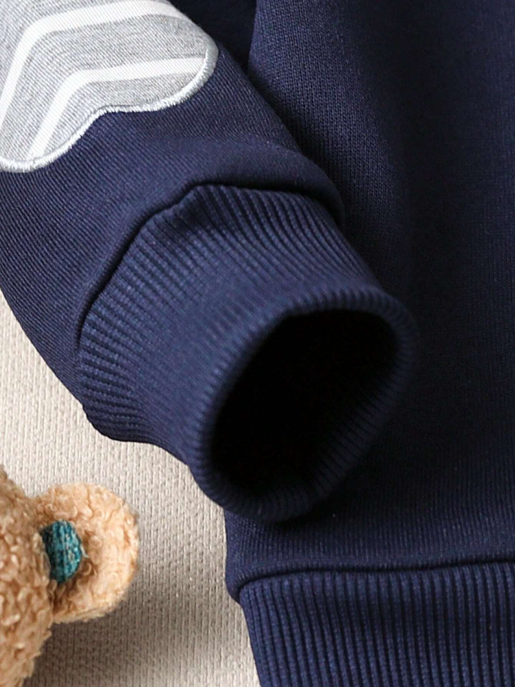 Navy Blue Horse Printed Winter Kid's Suit