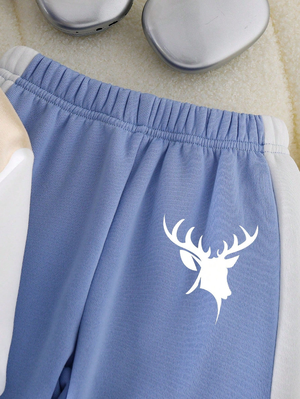 Sky Blue Panel Winter Kids Suit
