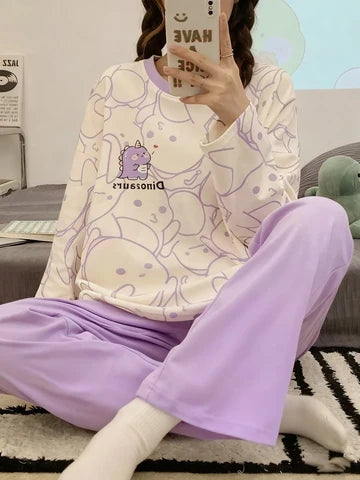 Dino Dream Printed Night Suit