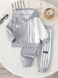 Grey Panel Style Winter Kids Suit