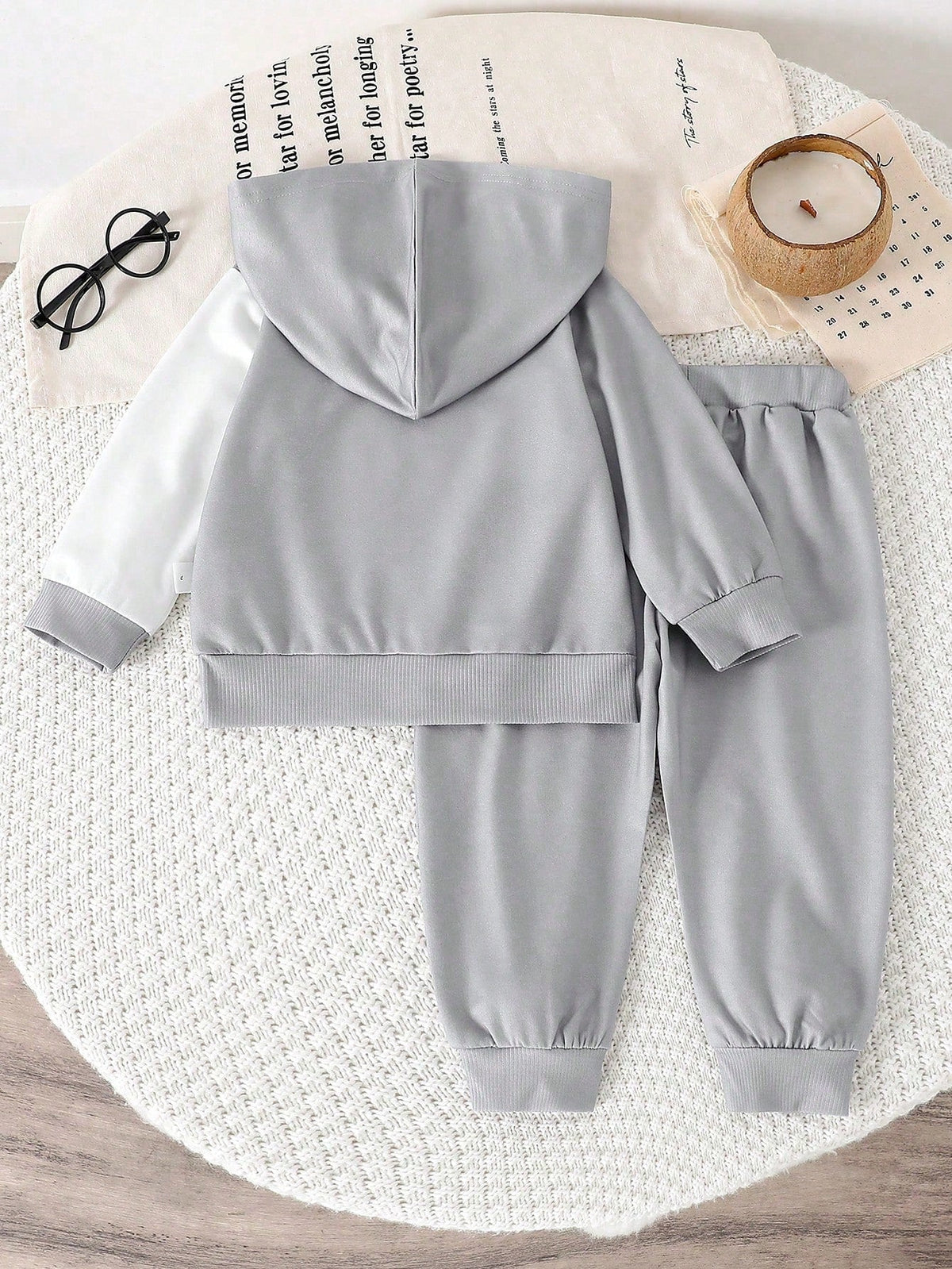 Grey Panel Style Winter Kids Suit