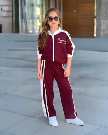 Happiness Zipper Winter Track Suit