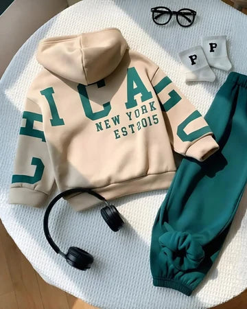 New York Printed Winter Kids Suit