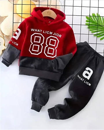 Red 88 Sport Printed Winter Kids Suit