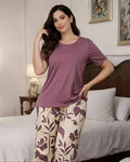 Plum Flower Printed Night Suit