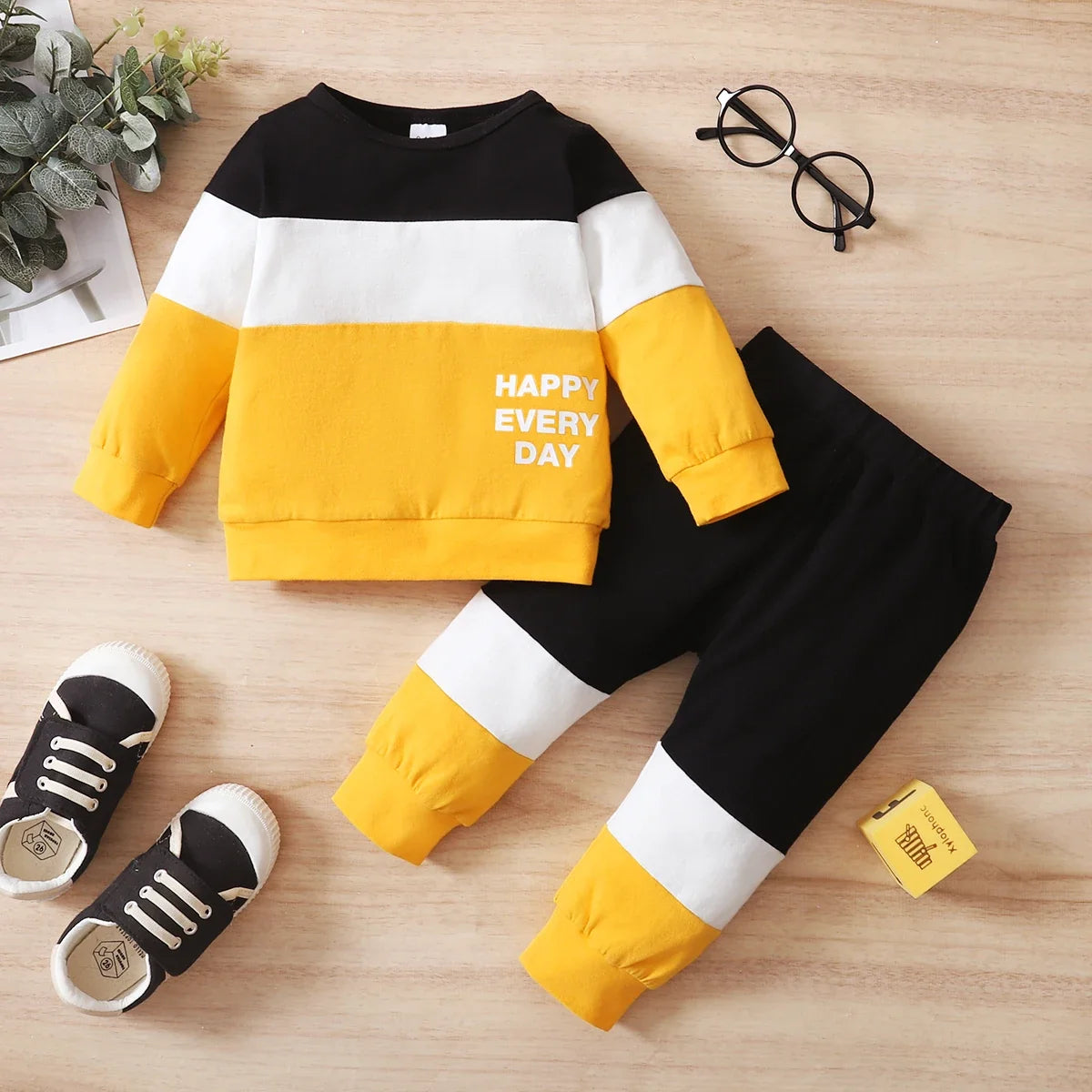 Yellow Panel Winter Kids Suit