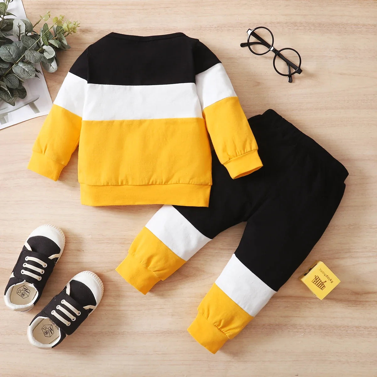 Yellow Panel Winter Kids Suit
