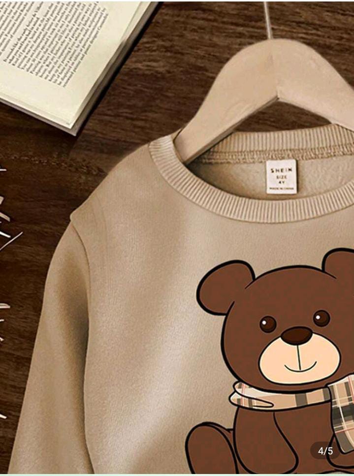 Teddy Bear Printed Winter Kids Suit