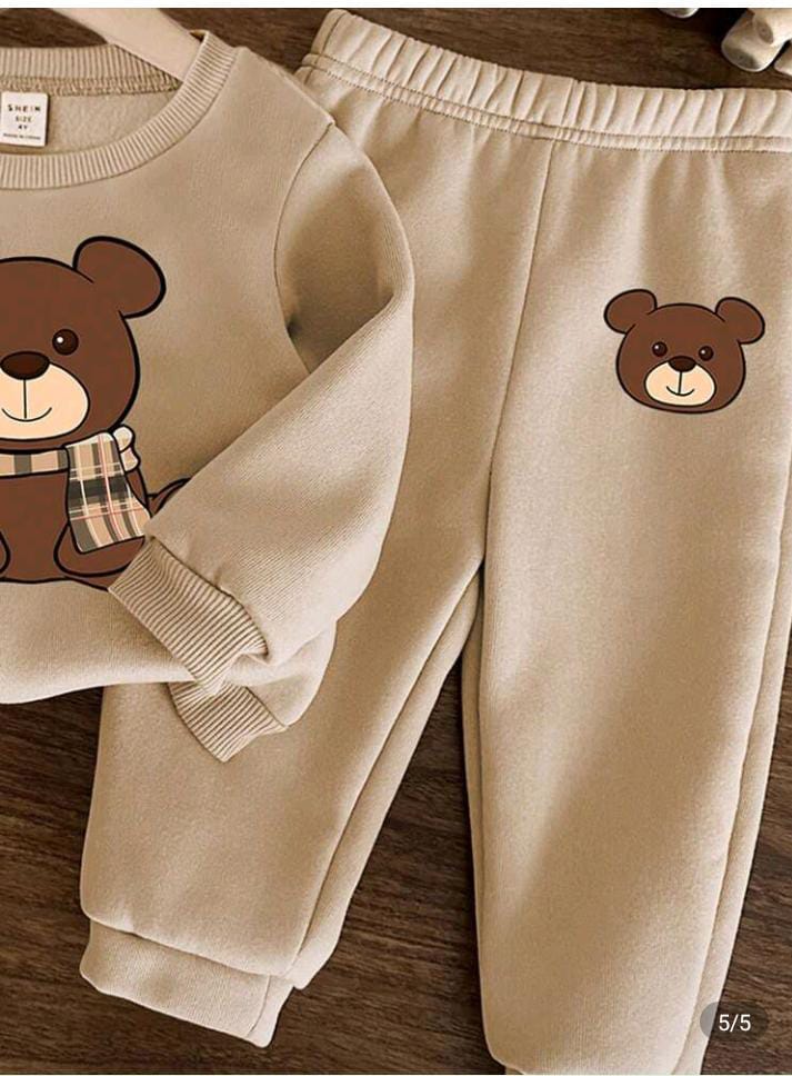 Teddy Bear Printed Winter Kids Suit