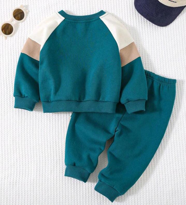 Green Teddy Printed Winter Kids Suit