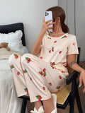 Small Straberry Printed Night Suit